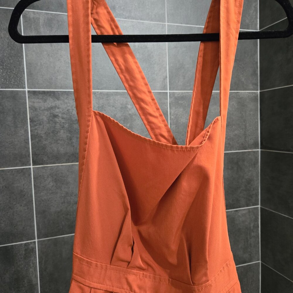 Women's Backless Strappy Maxi Dress in Terracotta - Picture 3 of 9